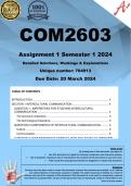 COM2603 Assignment 1 (COMPLETE ANSWERS) Semester 1 2024 (764913) - DUE 20 March 2024 