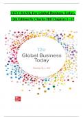 TEST BANK For Global Business Today, 12th Edition By Charles Hill, Verified Chapters 1 - 17, Complete Newest Version
