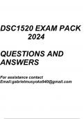 DSC1520 Questions and answers (with assignment 1 which is due on 1 march 2024)