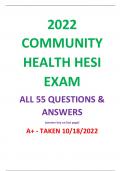 2024 COMMUNITY HEALTH HESI EXAM ALL 55 QUESTIONS &