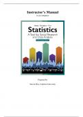 Instructor Solution Manual For Statistics A Tool for Social Research and Data Analysis, 5th Edition Joseph F. Healey Christopher Donoghue Steven Prus Chapter(1-14)