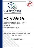 ECS2606 Assignment 1 (DETAILED ANSWERS) Semester 1 2024 - DISTINCTION GUARANTEED