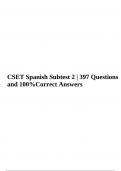 CSET Spanish Subtest 2 | 397 Questions and 100%Correct Answers.