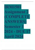 IRM1501 Assignment 2 (COMPLETE ANSWERS) Semester 1 2024 - DUE 17 April 2024