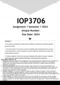 IOP3706 Assignment 1 (ANSWERS) Semester 1 2024 - DISTINCTION GUARANTEED