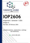 IOP2606 Assignment 1 (DETAILED ANSWERS) Semester 1 2024 - DISTINCTION GUARANTEED