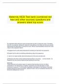   Maternity HESI Test bank (combined red hesi and other sources) questions and answers latest top score.