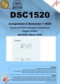 DSC1520 Assignment 2 (100% COMPLETE ANSWERS) Semester 1 2024 (159215) - DUE March 2023 