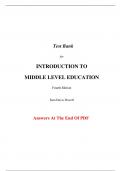 Test Bank For Introduction to Middle Level Education 4th Edition By Sara Powell (All Chapters, 100% Original Verified, A+ Grade) 