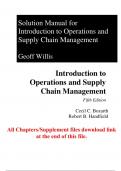 Solutions Manual For Introduction to Operations and Supply Chain Management 5th Edition By Cecil Bozarth, Robert Handfield (All Chapters, 100% Original Verified, A+ Grade)