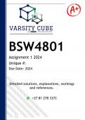 BSW4802 Assignment 1 (ANSWERS) 2024 - DISTINCTION GUARANTEED 
