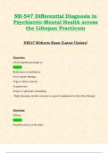 NR547 / NR 547 Midterm Exam (Latest 2024 / 2025): Differential Diagnosis in Psychiatric-Mental Health across the Lifespan Practicum | Weeks 1-4 Covered | Complete Guide with Questions and Verified Answers - Chamberlain