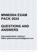 MNM2604 Exam pack 2024(Questions and answers)