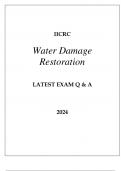 IICRC WATER DAMAGE RESTORATION LATEST EXAM Q & A 2024