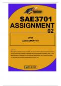 SAE3701 ASSIGNMENT 2 2024 ANSWERS AND GUIDELINES