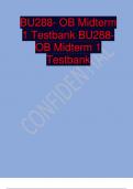 BU288- OB Midterm 1 Testbank BU288- OB Midterm 1 Testbank