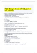 CQE - Sample Exam – ASQ Questions and Answers