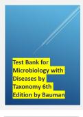 Test Bank for Microbiology with Diseases by Taxonomy 6th Edition by Bauman