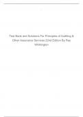 Test Bank and Solutions For Principles of Auditing & Other Assurance Services 22nd Edition By Ray Whittington