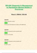 NR606 / NR 606 Week 3 (Latest Update 2024/ 2025): Diagnosis & Management in Psychiatric-Mental Health II Practicum | Complete Guide with Questions and Verified Answers | 100% Correct - Chamberlain