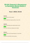 NR606 / NR 606 Week 7 (Latest Update 2024/ 2025): Diagnosis & Management in Psychiatric-Mental Health II Practicum | Complete Guide with Questions and Verified Answers | 100% Correct - Chamberlain