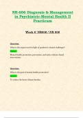 NR606 / NR 606 Week 8 (Latest Update 2024/ 2025): Diagnosis & Management in Psychiatric-Mental Health II Practicum | Complete Guide with Questions and Verified Answers | 100% Correct - Chamberlain