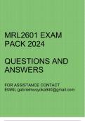 MRL2601 Exam pack 2024(Questions and answers)