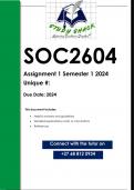 SOC2604 Assignment 1 (QUALITY ANSWERS) Semester 1 2024