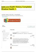 NURS 3315  Health History Completed Shadow Health 1.