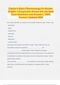 Clayton's Basic Pharmacology for Nurses: Chapter 3 Drug Action Across the Life Span Exam Questions and Answers | 100% Correct | Updated 2024