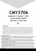 CMY3706 Assignment 1 (ANSWERS) Semester 1 2024 - DISTINCTION GUARANTEED