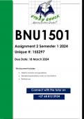BNU1501 Assignment 2 (QUALITY ANSWERS) Semester 1 2024