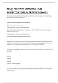 NICET HIGHWAY CONSTRUCTION INSPECTOR LEVEL III PRACTICE EXAM 1 