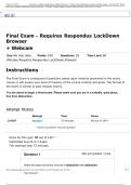 •	 BIO 151   Final Exam - Requires Respondus LockDown Browser + Webcam
