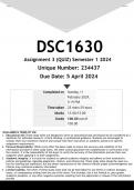 DSC1630 Assignment 3 (100% ANSWERS) Semester 1 2024 - DISTINCTION GUARANTEED