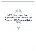 Exam (elaborations) N352 (N352)  Final exam: Cancer Comprehensive Questions and Answers 100% Accuracy (Latest 2024)