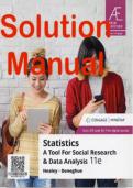 Solution Manual For  Statistics A Tool for Social Research and Data Analysis 11e Joseph F. Healey Christopher Donoghue. ISBN: 9814922846, ISBN-13:9789814922845. COMPLETE DOWNLOAD.