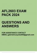 AFL2603 Exam pack 2024(African languages)Questions and answers.