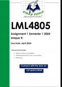 LML4805 Assignment 1 (QUALITY ANSWERS) Semester 1 2024
