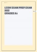 LCSW EXAM PREP EXAM 2023 QUESTIONS AND GRADED ANSWERS.