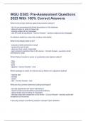 WGU D385: Pre-Assessment Questions  With 100% Correct Answers 