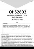 OHS2602 Assignment 1 (ANSWERS) Semester 1 2024 - DISTINCTION GUARANTEED