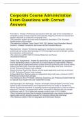 Corporals Course Administration Exam Questions with Correct Answers