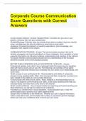 Corporals Course Communication Exam Questions with Correct Answers 