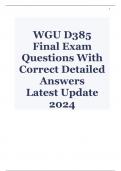 WGU D385 Final Exam Questions With Correct Detailed Answers Latest Update 2024