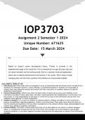 IOP3703 Assignment 2 (ANSWERS) Semester 1 2024 - DISTINCTION GUARANTEED