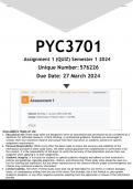 PYC3701 Assignment 1 (ANSWERS) Semester 1 2024 - DISTINCTION GUARANTEED