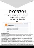 PYC3701 Assignment 2 (ANSWERS) Semester 1 2024 - DISTINCTION GUARANTEED