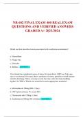 NR 602 FINAL Exam 400 Questions and Answers 2024