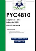 PYC4810 Assignment 1 (QUALITY ANSWERS) 2024